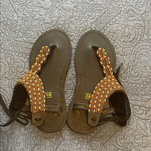 Beaded Black Sandals